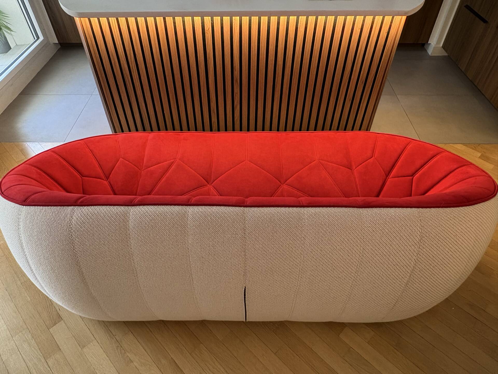 Cinna Ottoman en alcantara : grand canapé + 2 fauteuils dont 1 pivotan