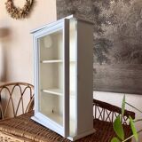 Small vintage wall display case revisited in sky blue