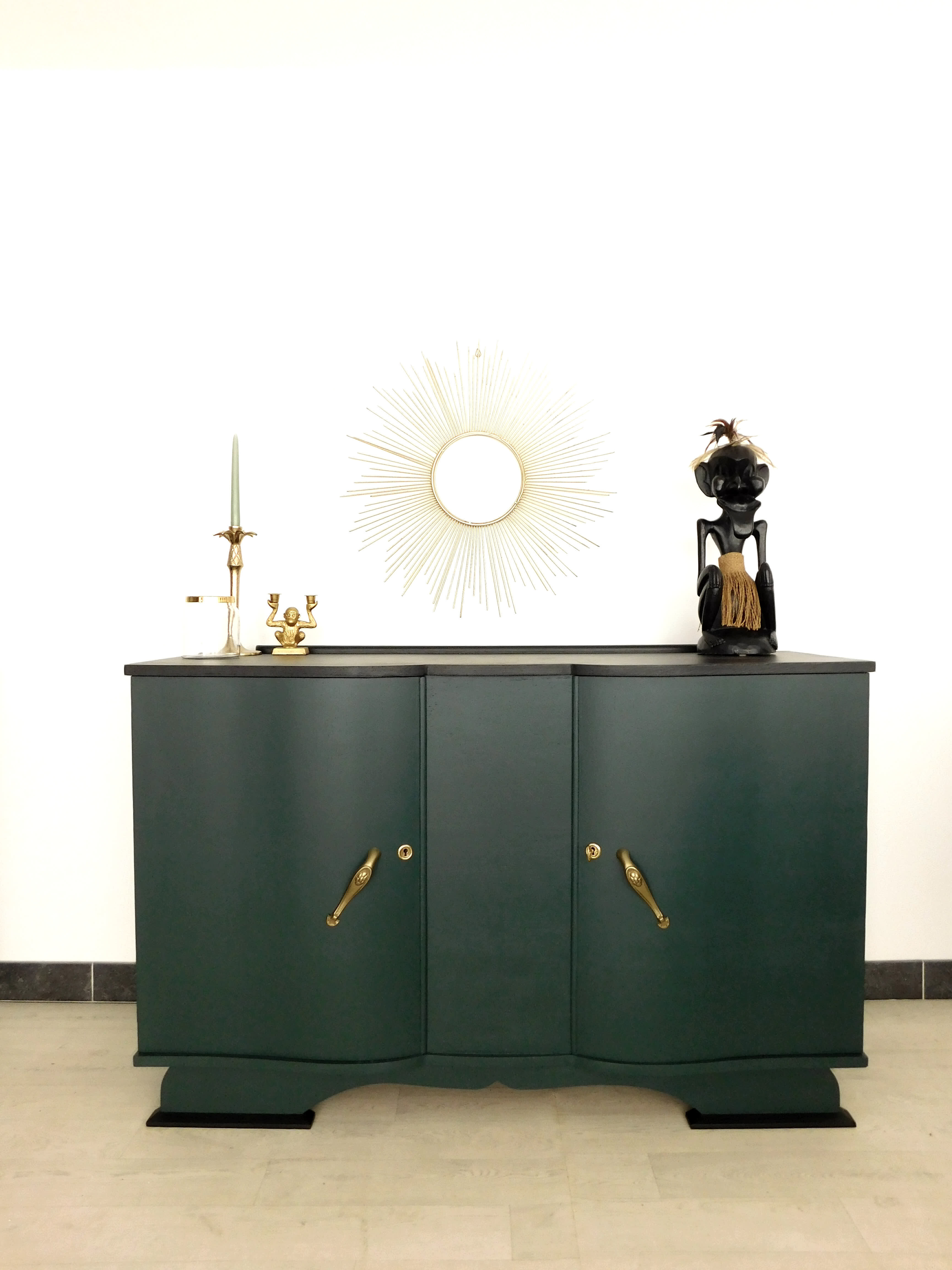 Art Deco buffet green and black