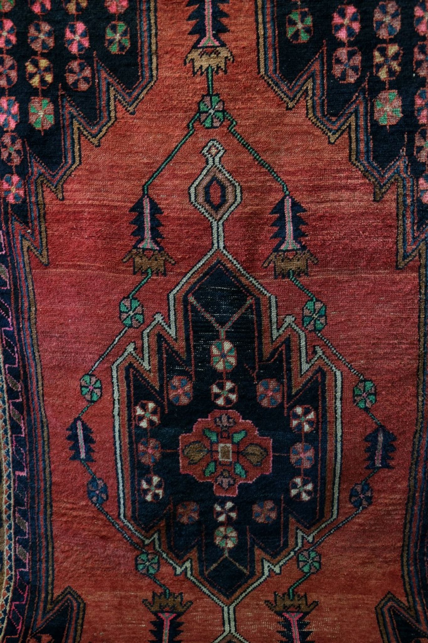 Tapis antique de maslaghan persan tissé à la main années 20 254x135cm