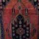 Antique hand-woven persian maslaghan rug, 1920s 254x135cm