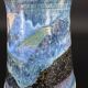 Blue foam glazed stoneware pitcher—Signed art ceramic