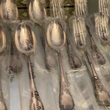 12 large spoons 12 forks silver metal Christofle Marly in blister