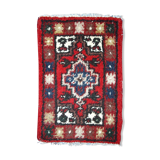 Vintage persian hamadan handmade carpet 1.3' x 1.9' (40cm x 59cm) 1970s, 1c762