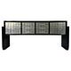 Italian Midcentury Black and Silver Leaf Sideboard, 1950s