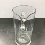 Pichet carafe verre soufflé transparent avec gravure aigle cuisine vintage
