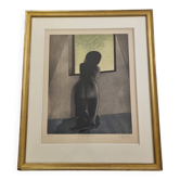 Michel Mathonnat, A Wait So Long, Signed etching, 63 x 77 cm