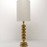 Scandinavian lamp base in gilded brass, ball model, Enco, circa 1960.