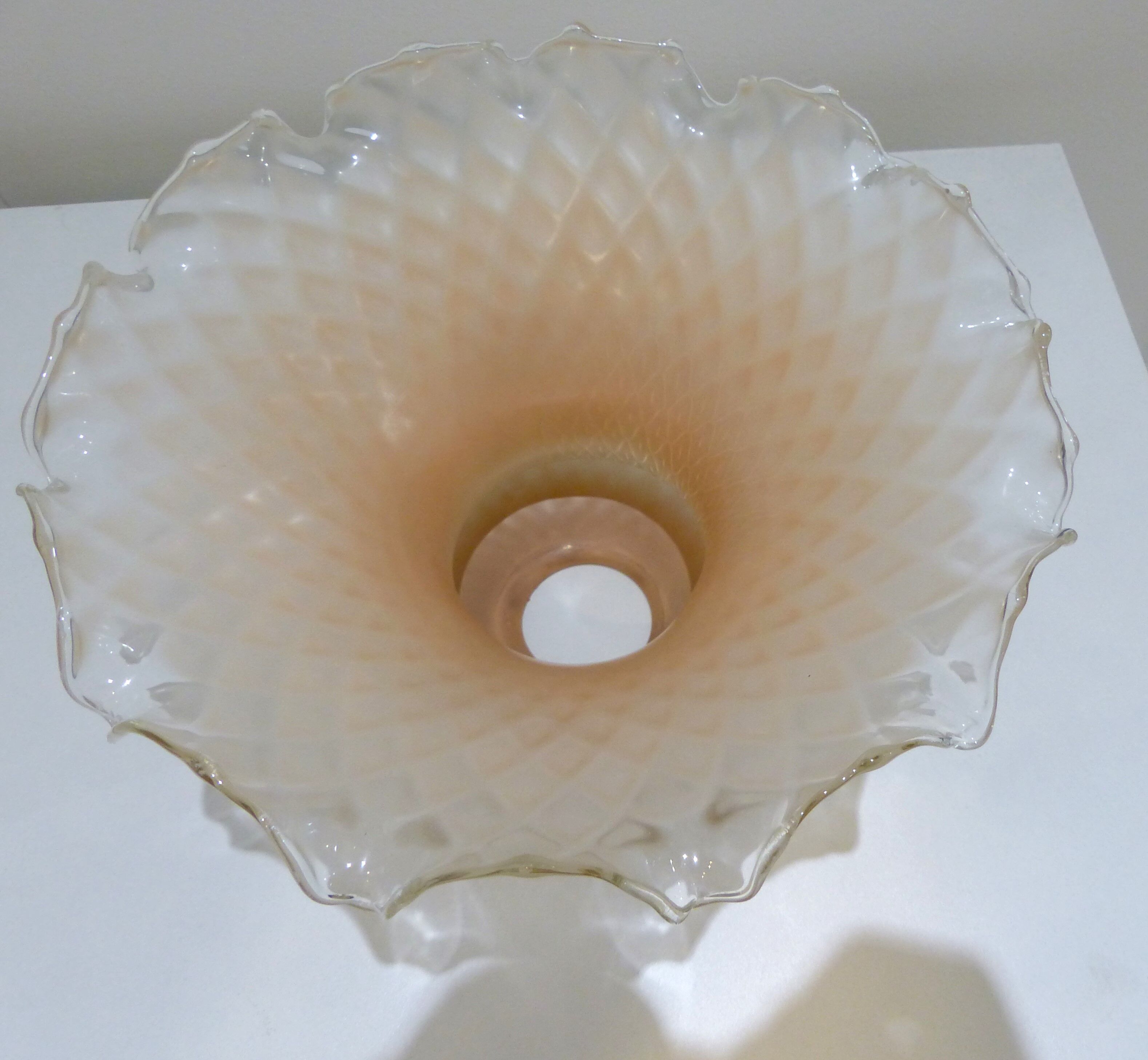 Old vintage opaline pink light orange shade