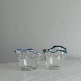 Vases miniatures verres soufflés, déco en verre transparent