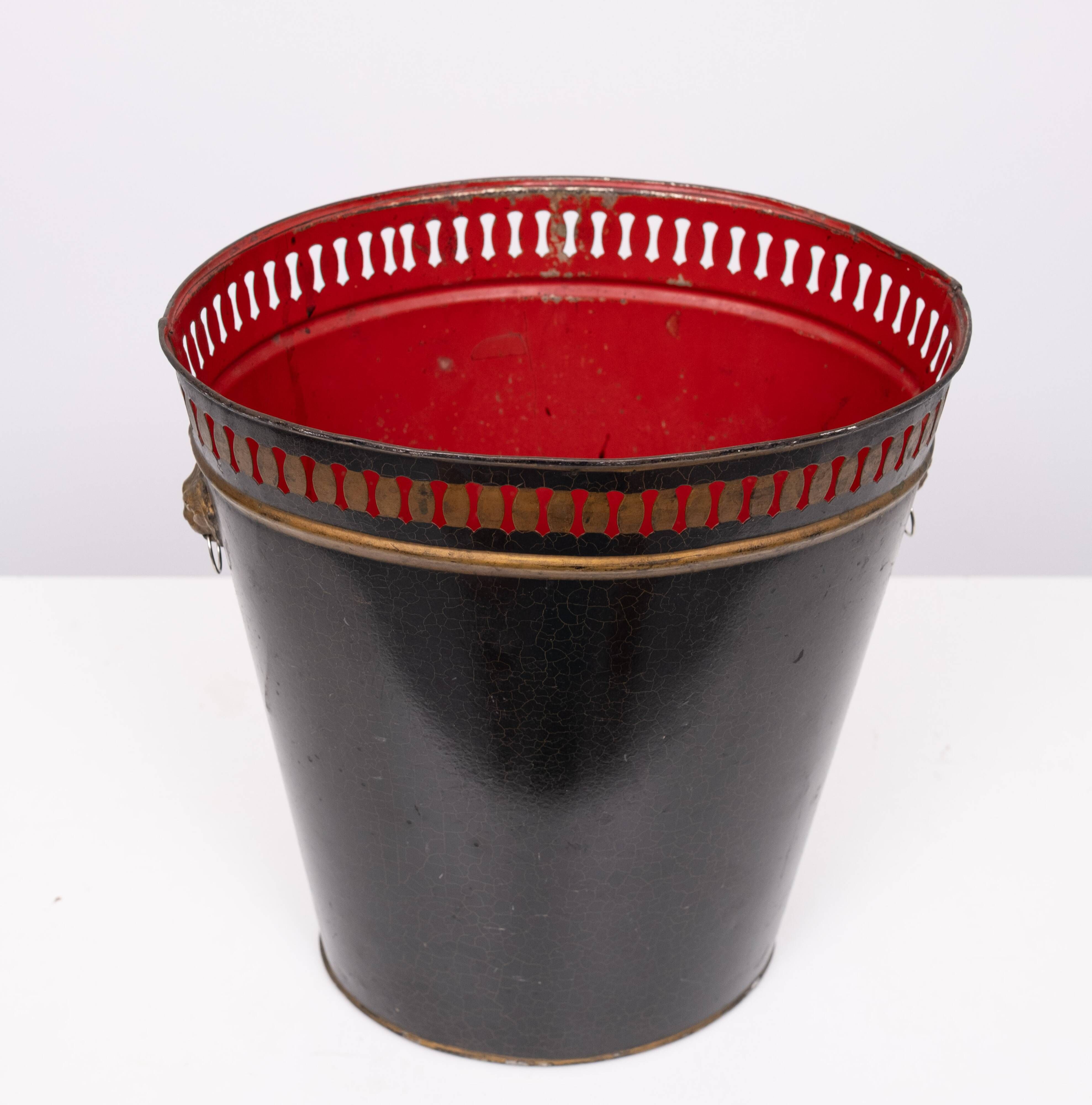 Metal Hand painted Waste Basked 1950s England