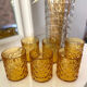 6 amber Pernod glasses