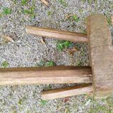 Tripod stool in raw wood
