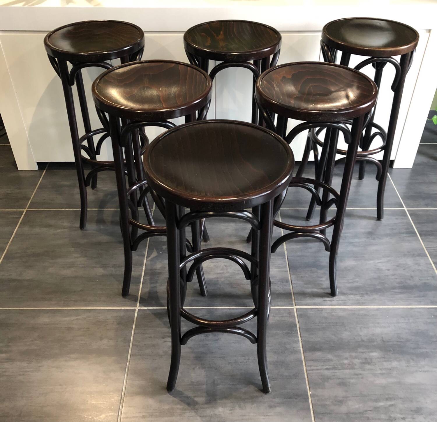 Series of 6 bistro stools