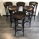 Série de 6 tabourets de bistrot