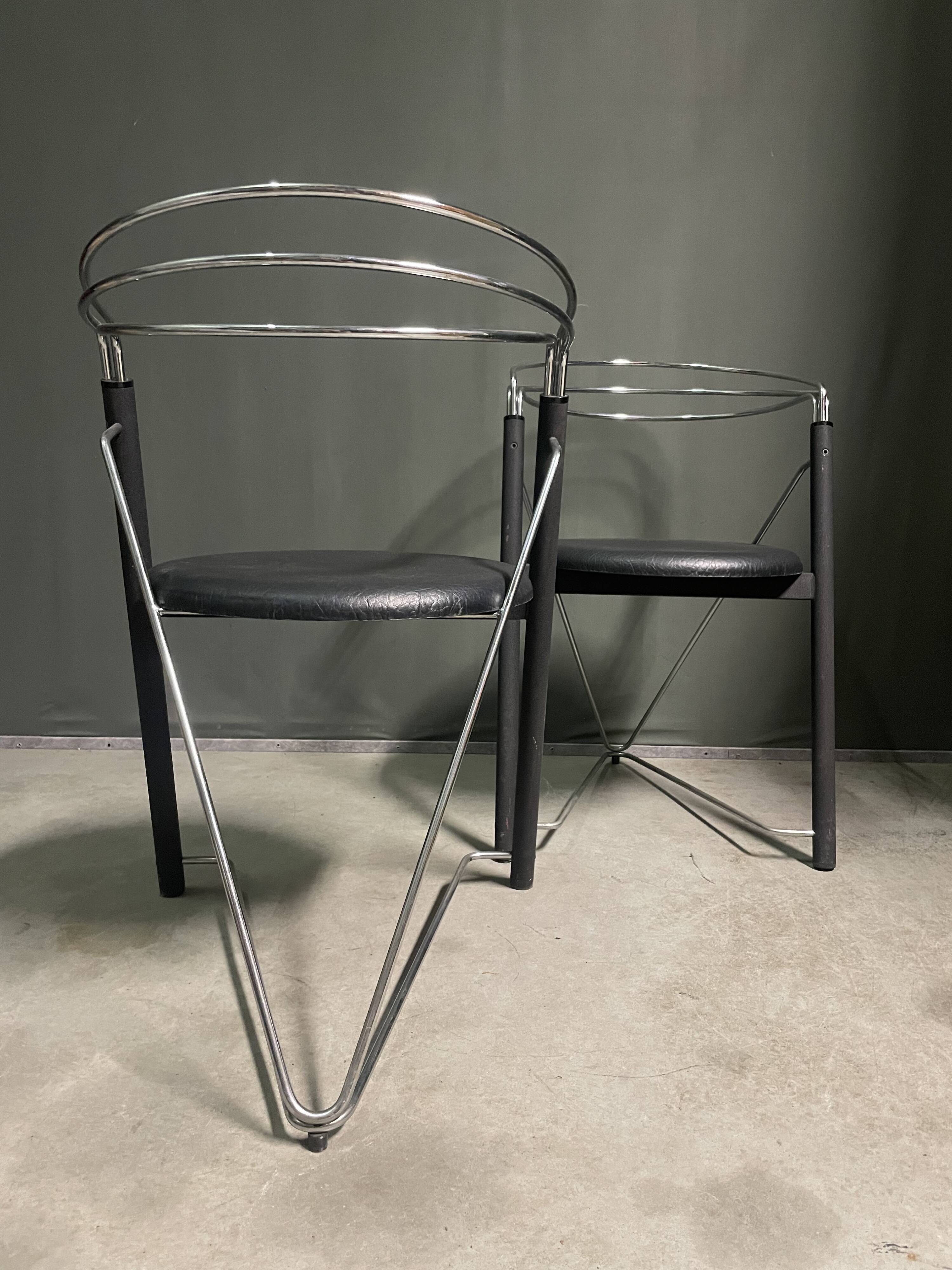 A pair of 'Post Modern' 1980's desk chairs/side chairs.