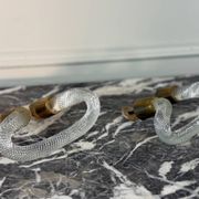 Pair of Murano glass and brass handles, Venice circa 1930