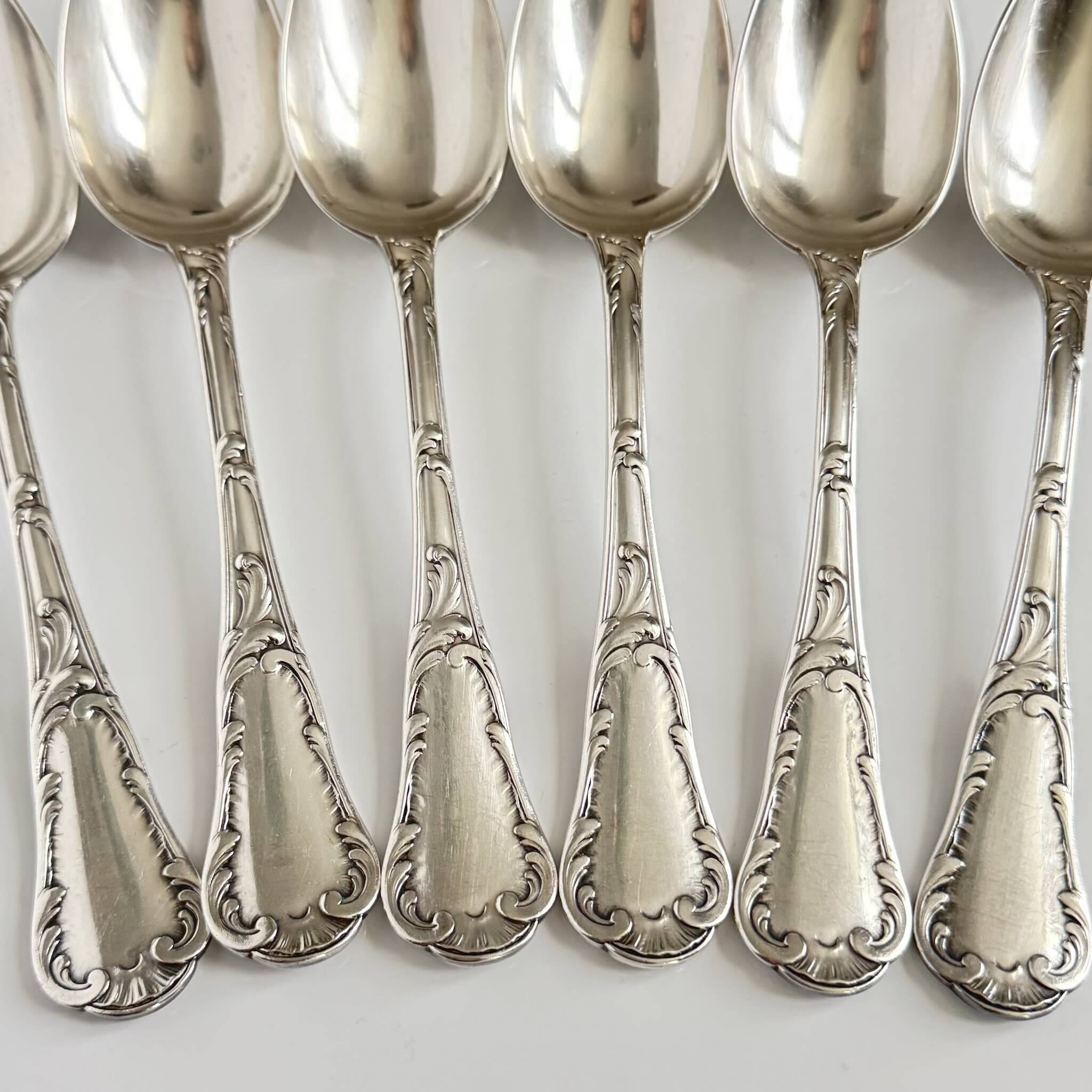 Christofle Chrysanthemum | Set of 6 Spoons | Art Nouveau