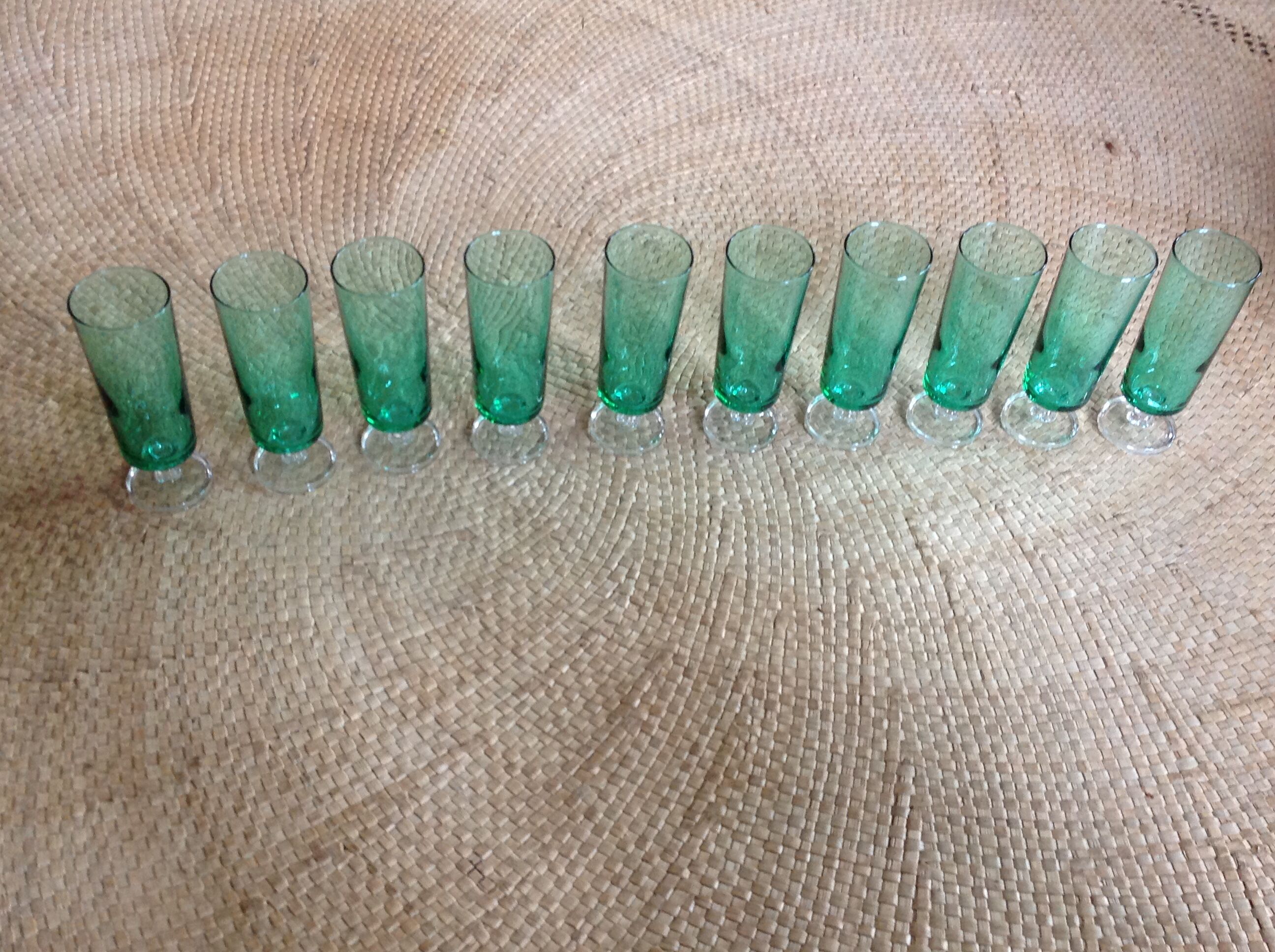 Series of 11 champagne flutes