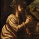 Peinture italienne antique Le Christ et la Samaritaine au puits