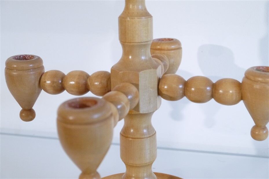Scandinavian vintage wooden candlestick