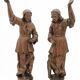Paire de sculptures d'anges toscans en bois doré, fin XVIIe siècle
