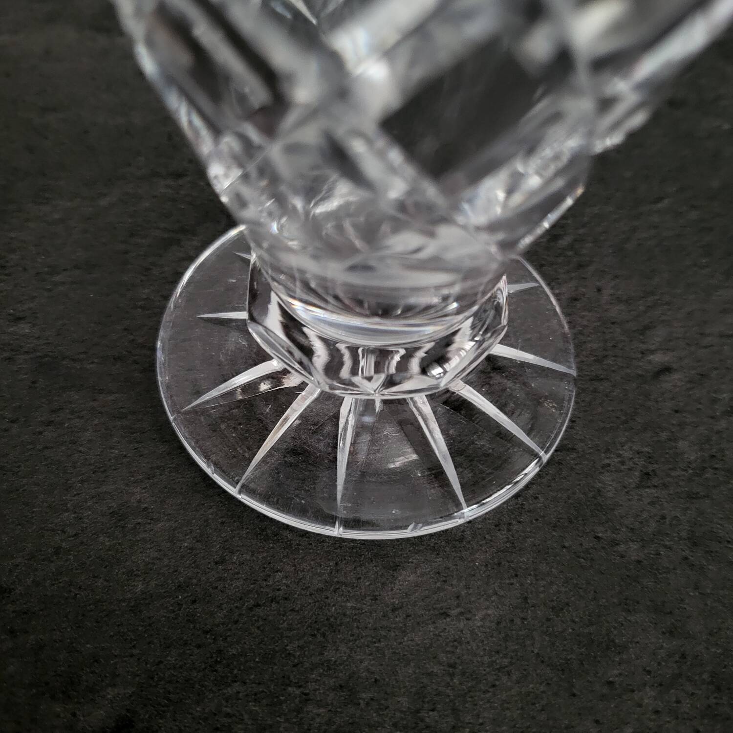 Vintage Bohemian crystal vase in excellent condition.