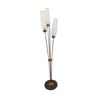 Lampadaire multi tiges des années 50 en fer 3 tulipes