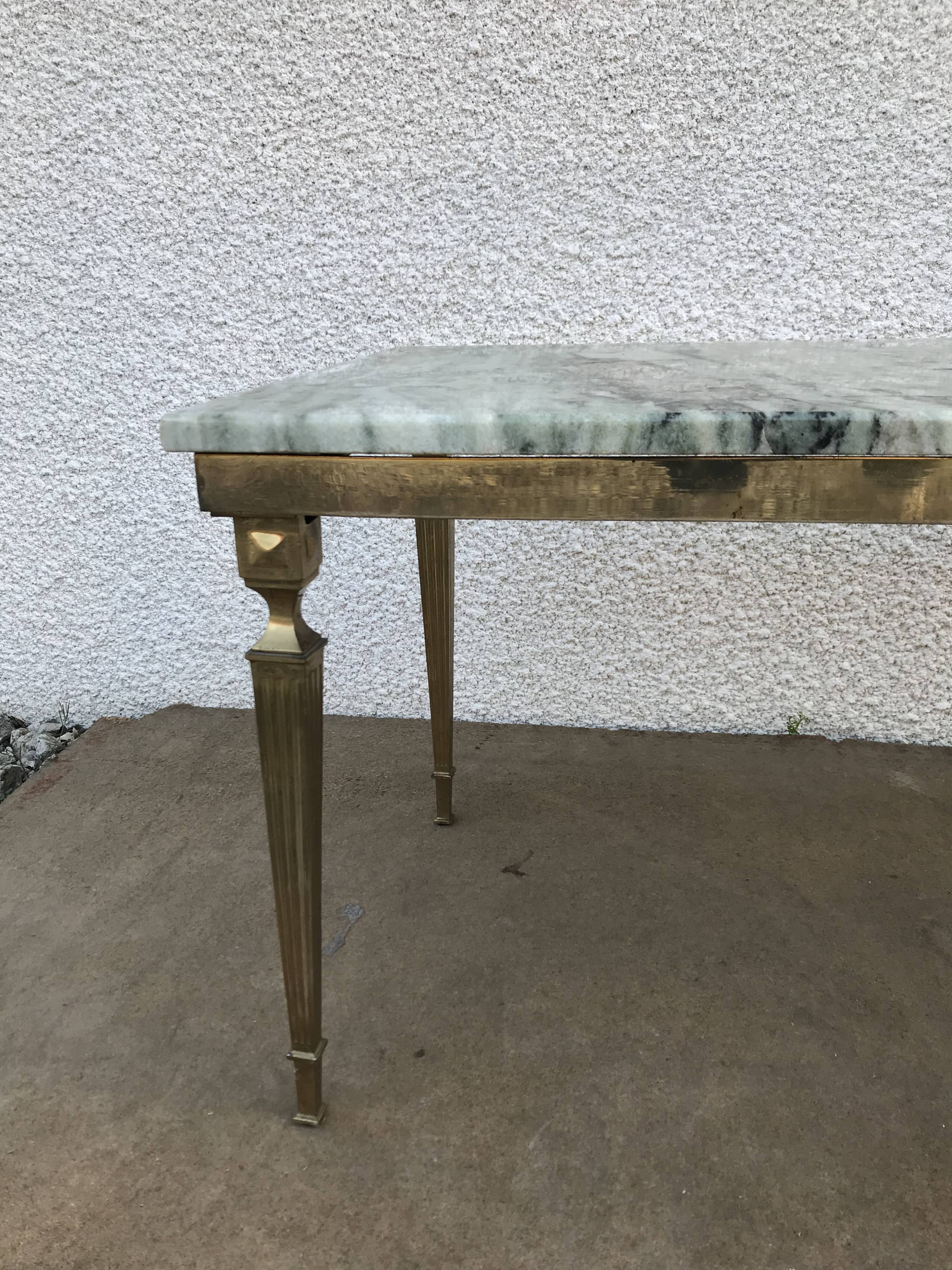 Table low marble and golden bronze