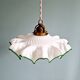 Art Deco pendant light in scalloped white opaline, 1920-30