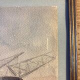 Old painting, navy, signed and dated 1931