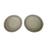 2 hollow plates in opaque porcelain of Gien Iron earth model Austerlitz diam 23,5 cm
