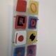 IKEA Gyllen wall lamp in decorated glass, Scandinavian design.