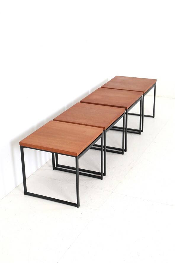 Table d'appoint en teck Rare Rego / Günter Renkel “Twen” / Design moderne du milieu du siècle / Années 1950 / Modernisme des années 1960
