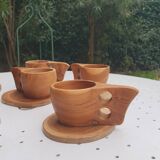Set of 6 Olivier cups 1970