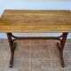 Bistro table in solid oak and curved wood 1900