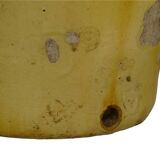 Grande vinaigrette ancienne française à glaçure jaune et verte à motif de pot à confit