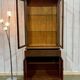 English display cabinet with two sections made of yew from the 1980s.