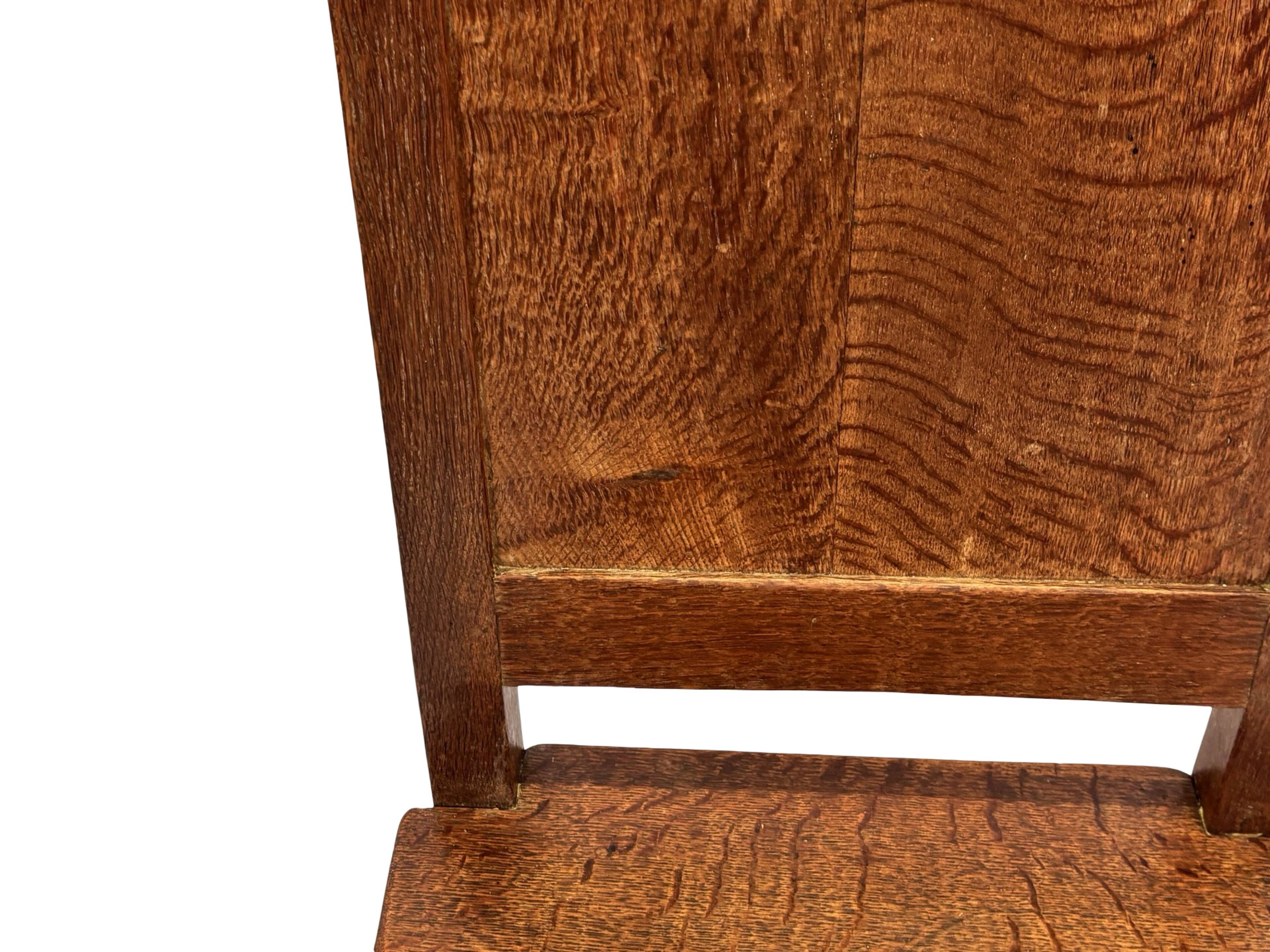 Art Deco High Back chair in oak minimalist design