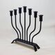 FOLK ART - JUDAICA Menorah Old Candlestick 7 arms of light in wrought iron