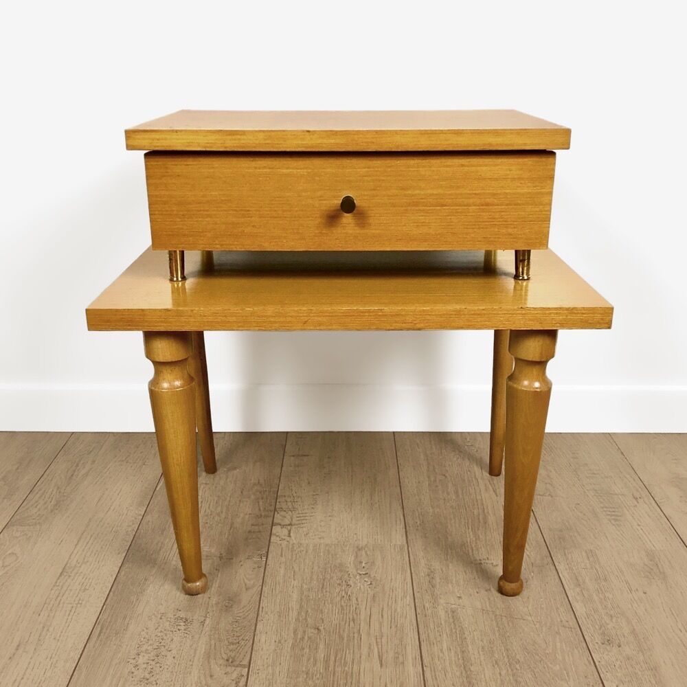 Vintage bedside double trays feet balls