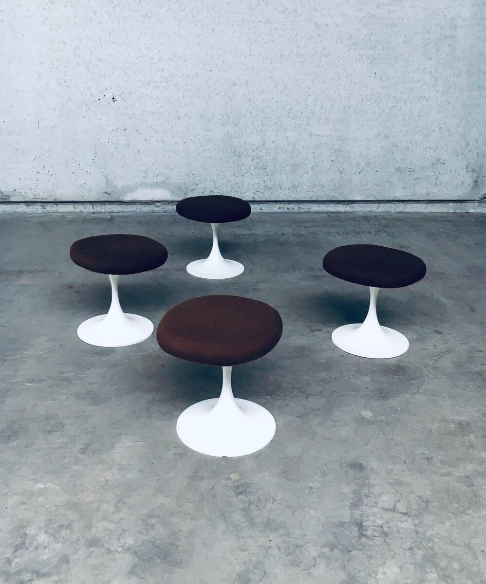 Mid-Century Modern Design Tulip Stool Set by Tamburin, Sweden, 1970s, Set of 4