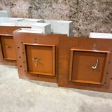 Series of 10 white laqué metal wall light 1960s