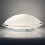 Vintage opal glass ceiling light Saturne Leucos 1970 Italy Diameter 39