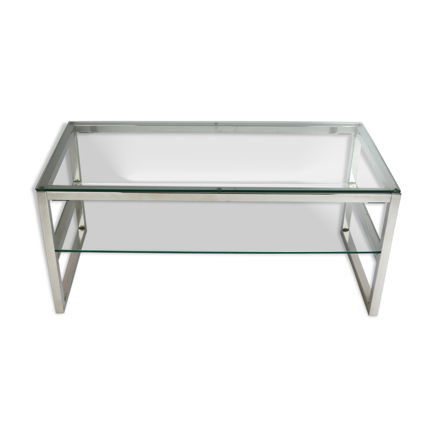Metal and glass coffee table