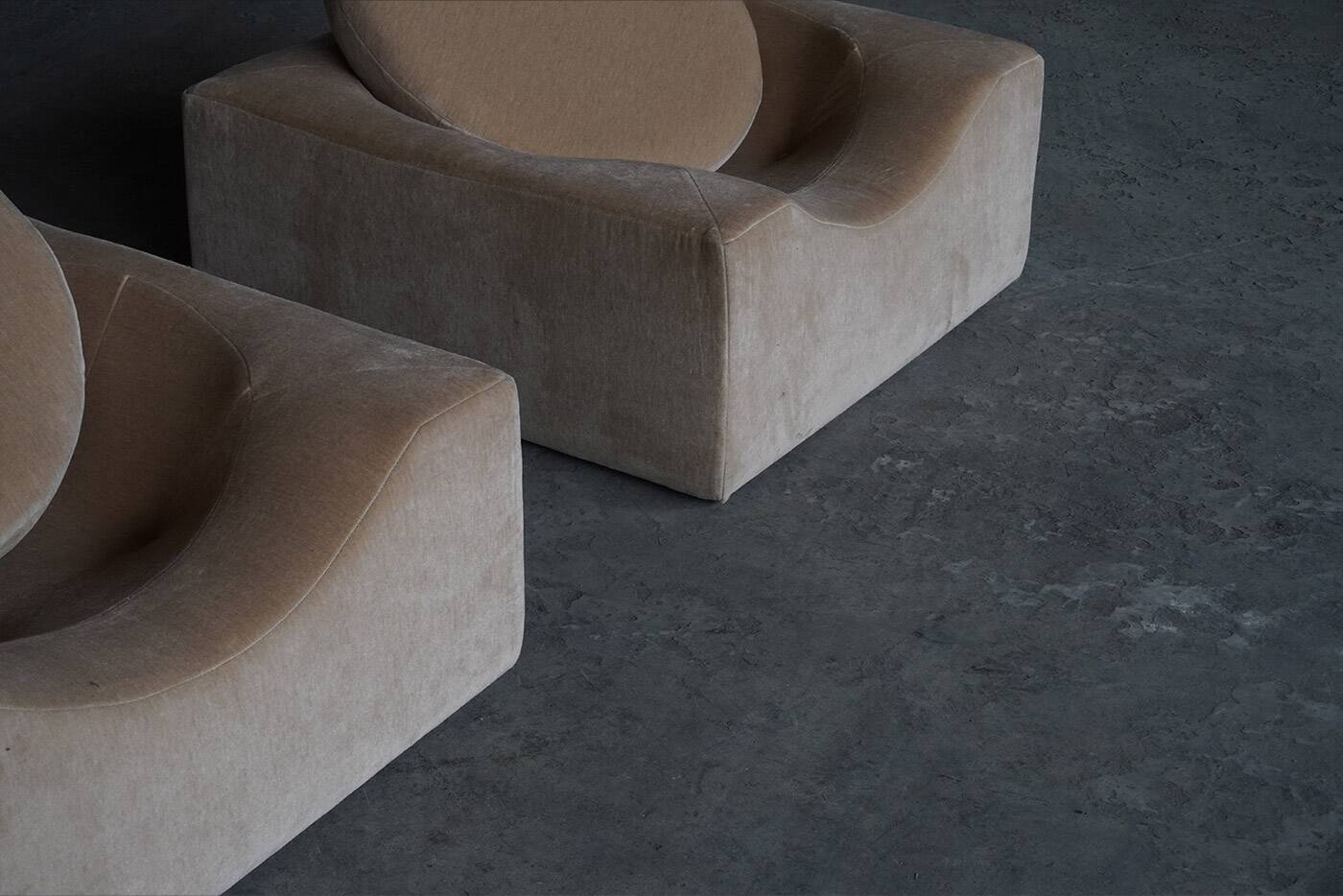 Pair of modernist lounge chairs, France 1970s
