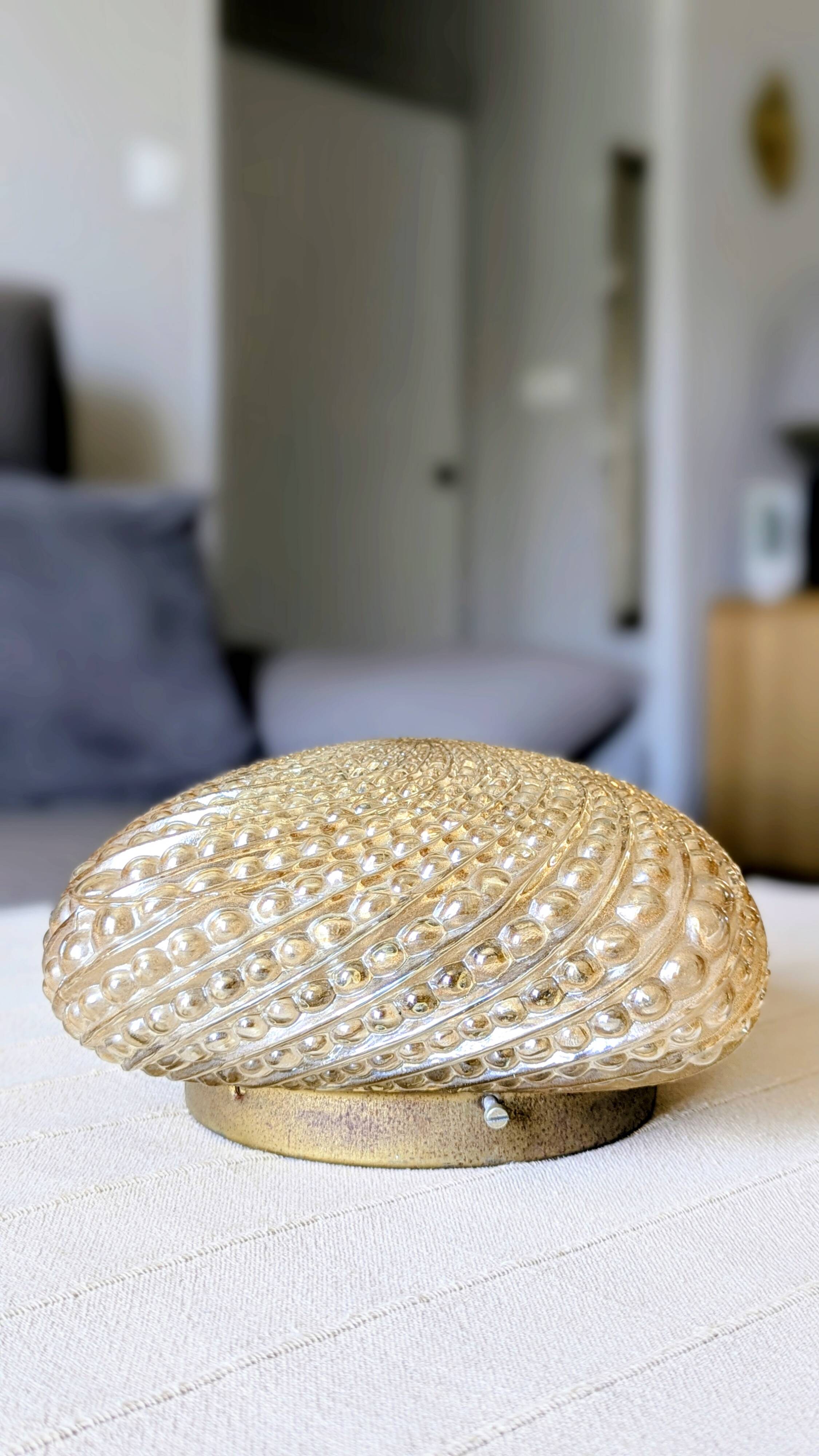 Plafonnier ambré vintage (L-0186)