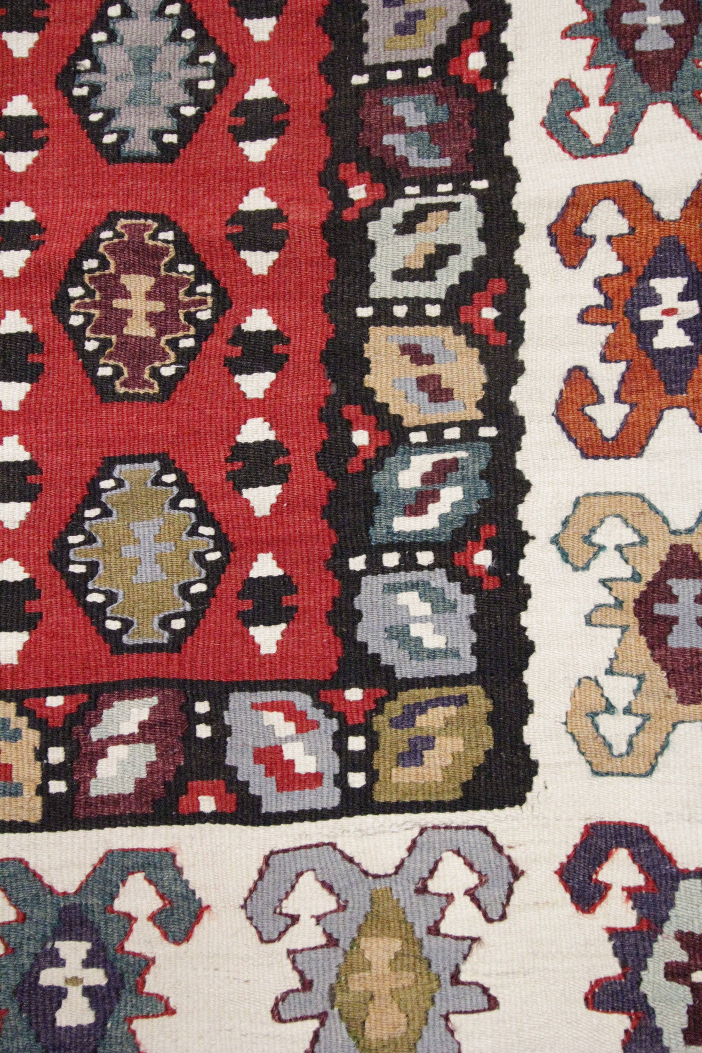 Serbian Kilim Rug, Handwoven Wool Flatweave Carpet, Folk Art 245x150 cm