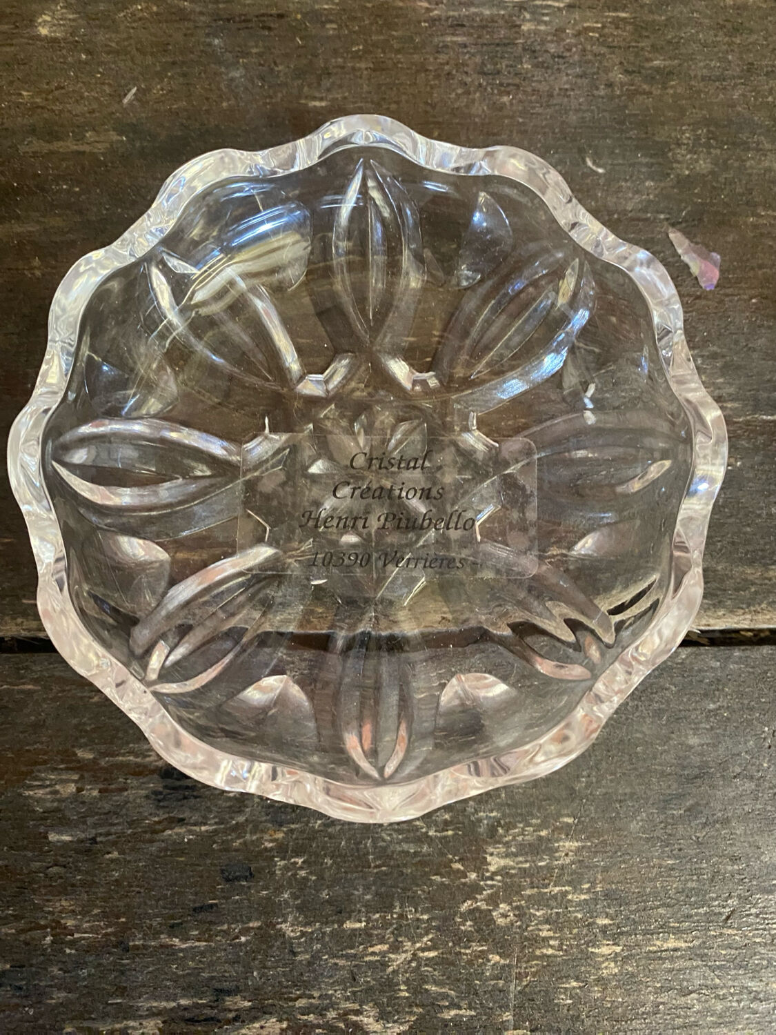 Pair of Antique Saleron Crystal Henri Piubello Salt and Pepper Shakers Vintage