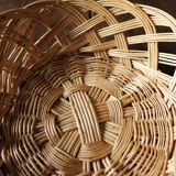 Basket basketry vintage round wicker openwork twists